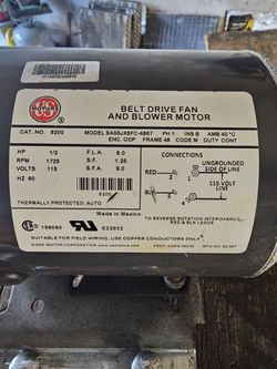Belt Drive Fan And Blower Motor