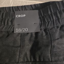 Crop Dress Pants With Ruffle Bottoms Plus Size