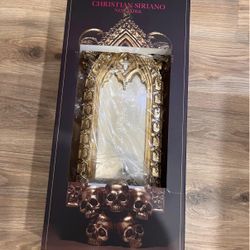 CHRISTIAN SIRIANO Halloween Gold Gothic Mirror With Skulls NIB/ brand new 