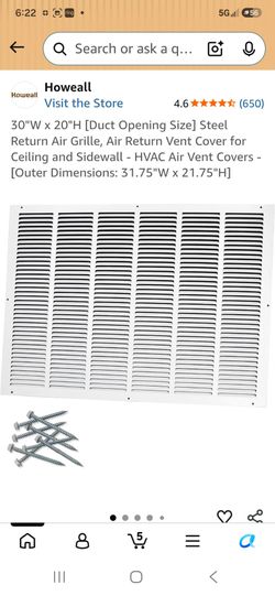 Howeall Steel Return Air Grille 30x20