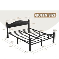 14” QUEEN BED FRAME WITH HEADBOARD AND FOOTBOARD 📣PICK UP CROSSROADS 👇