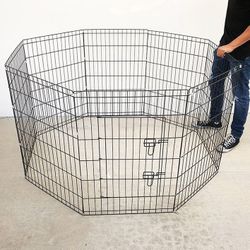 (NEW) $49 Foldable 36” Tall x 24” Wide x 8-Panel Pet Playpen Dog Crate Metal Fence Exercise Cage 