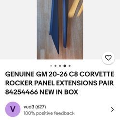 Corvette C8 Stingray Gm Oem Rockers 