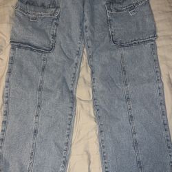 Brand New Scoop Low Slung Wide Leg Cargo Jeans Women's 