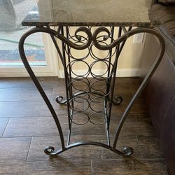 Metal Wine Rack With Marble Top