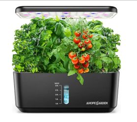 Ahopegarden Indoor Garden Hydroponics Growing System: 10 Pods Plant Germination Kit Herb Vegetable Growth Lamp Countertop with LED Grow Light - Hydrop