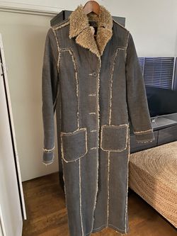 Vintage Long Denim Shag Coat