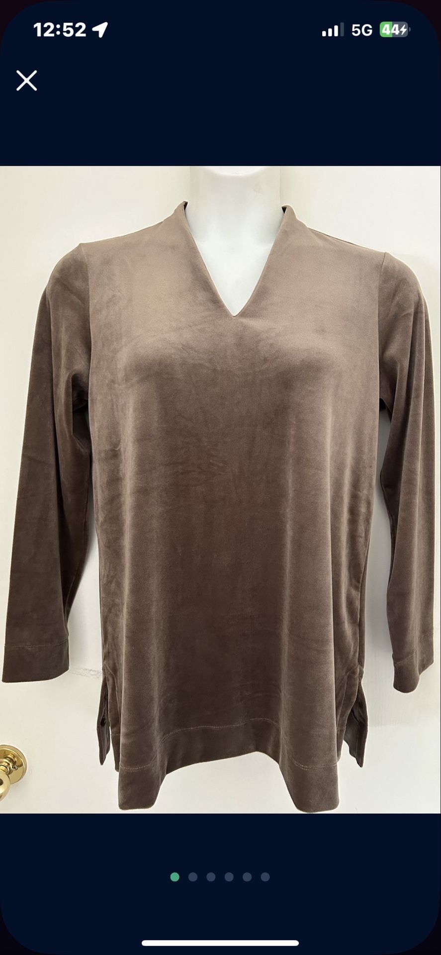 PURE JILL (J. JILL) SIZE M VELOUR TUNIC & PURE JILL SIZE L VELOUR LEGGINGS