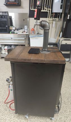 Custom Kegerator with Wood Top and Tap