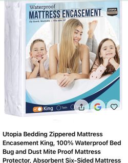 Zippered Mattress Encasement King Size Waterproof  Mattress Protector