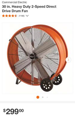 30 in. Heavy Duty 2-Speed Direct Drive Drum Fan