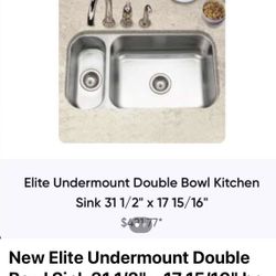 Elite Undermount Double Bowl Kitchen Sink