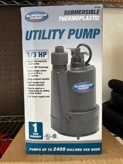 Utility Water Pump (can drain pools, spa, low lying water) 1/3 HP with hose