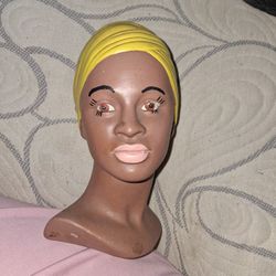 Authentic African Ceramic Hand Painted Head