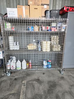Large Wire Security Cage Cart on Wheels