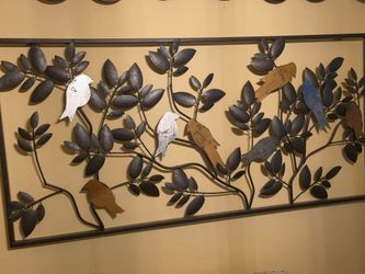 Metal Bird and Branch Wall Art