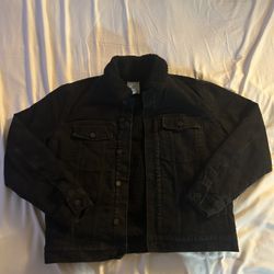 H&M Mens  Black Denim Button Up Jacket Size M