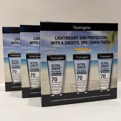 Neutrogena Ultra Sheer Dry-Touch Sunscreen Lotion, SPF 70, 3 oz., 3pk.