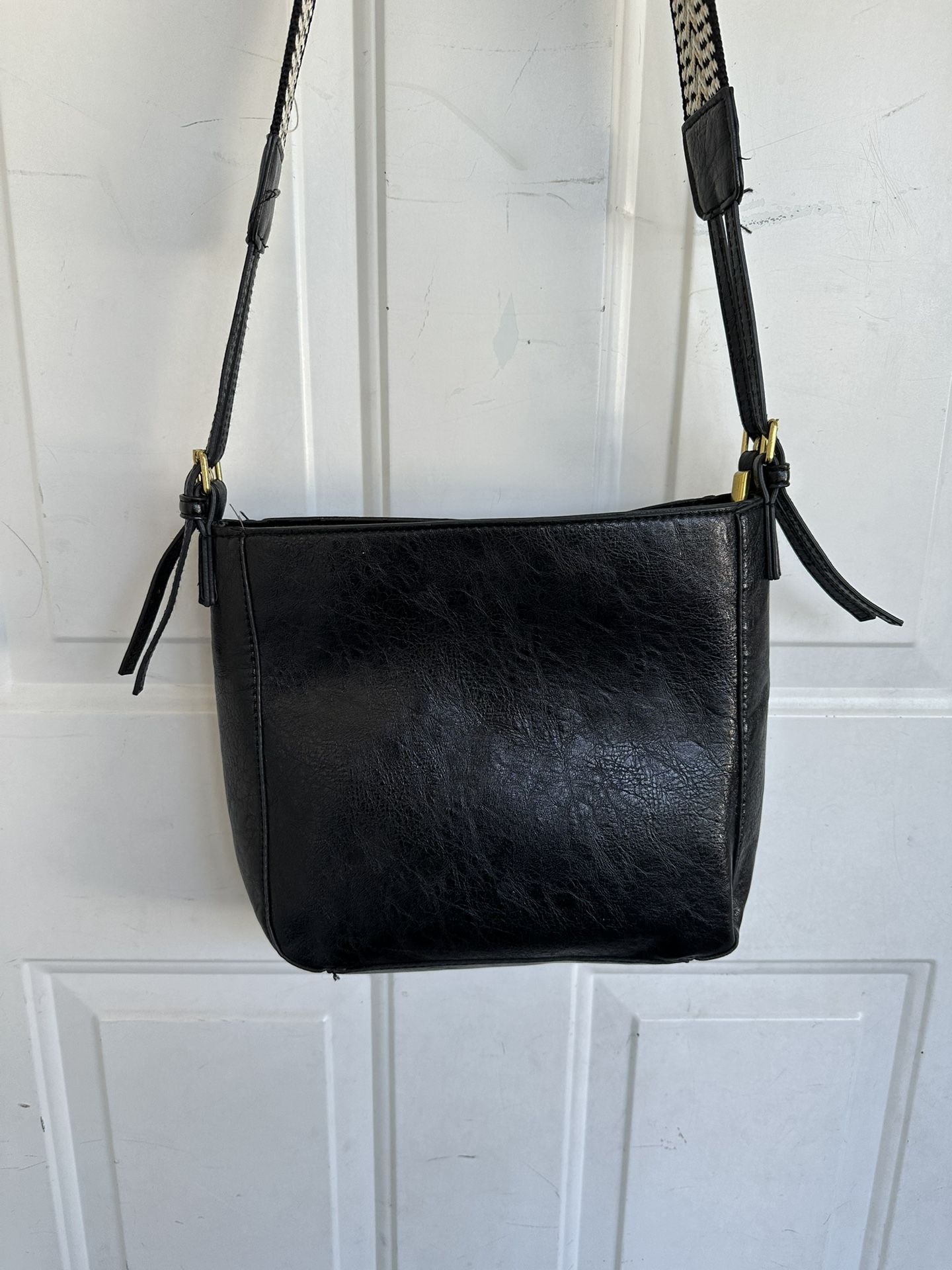 Black Leather Crossbody Bag