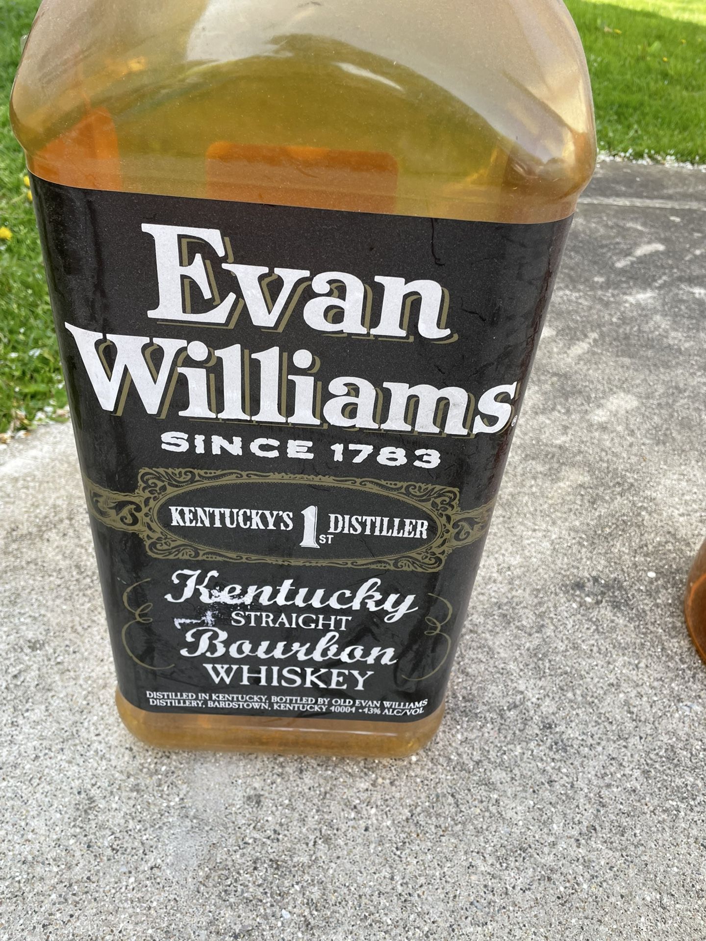 Bourbon Whiskey Plastic Display Bottle 37 Inches