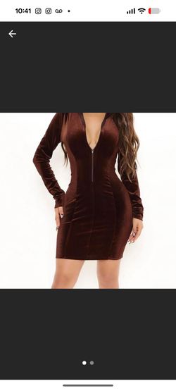 Brown velvet dress