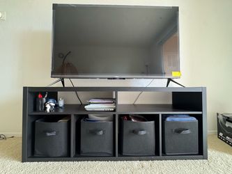 TV Unit.  Dark Brown with Storage Cubbies