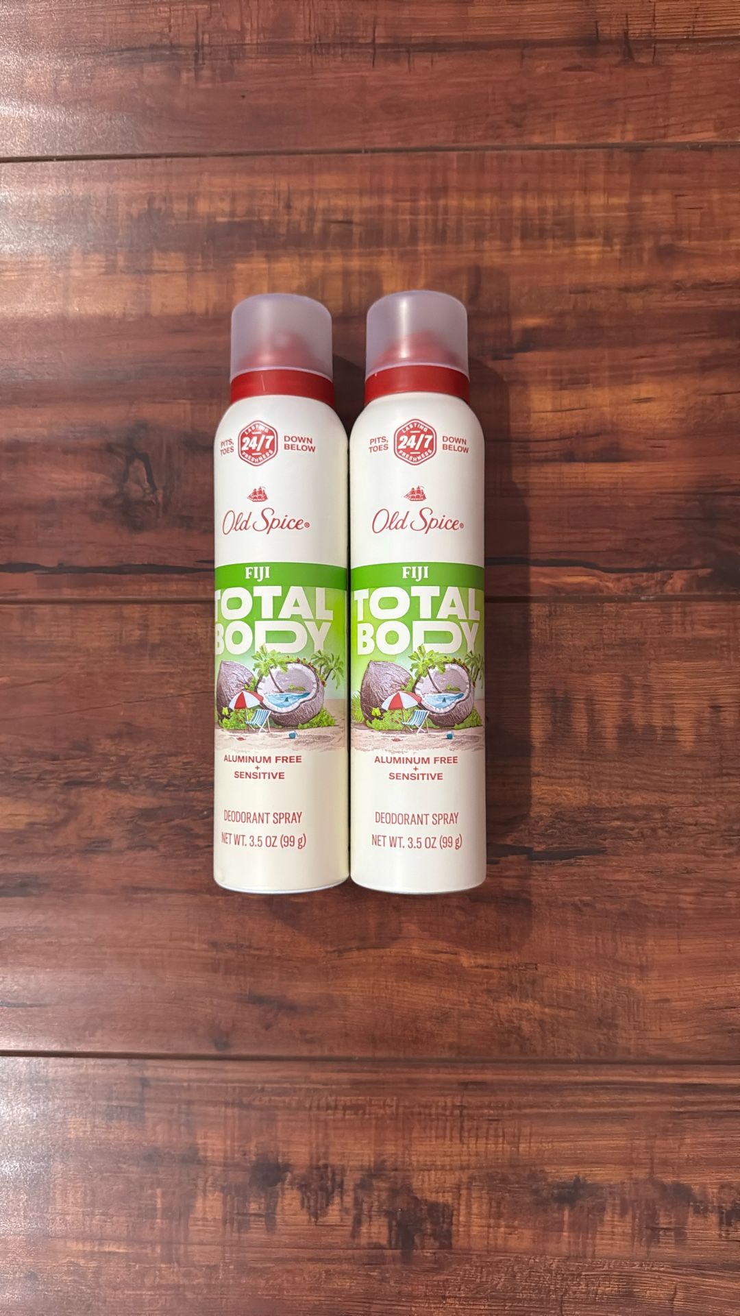 Old Spice TOTAL BODY ALUMINUM + SENSITIVE Deodorant Spray: FIJI; 3.5 oz Each (2 For $18)