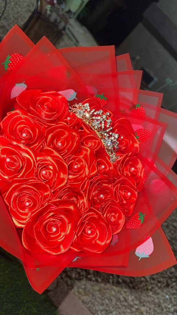 Strawberry Eternal Rose Bouquet $55.00