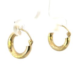 Woman’s Ladies 10k Yellow Gold 1/2” Inch Diamond Cute Huggie Hoop Earrings GP3126597