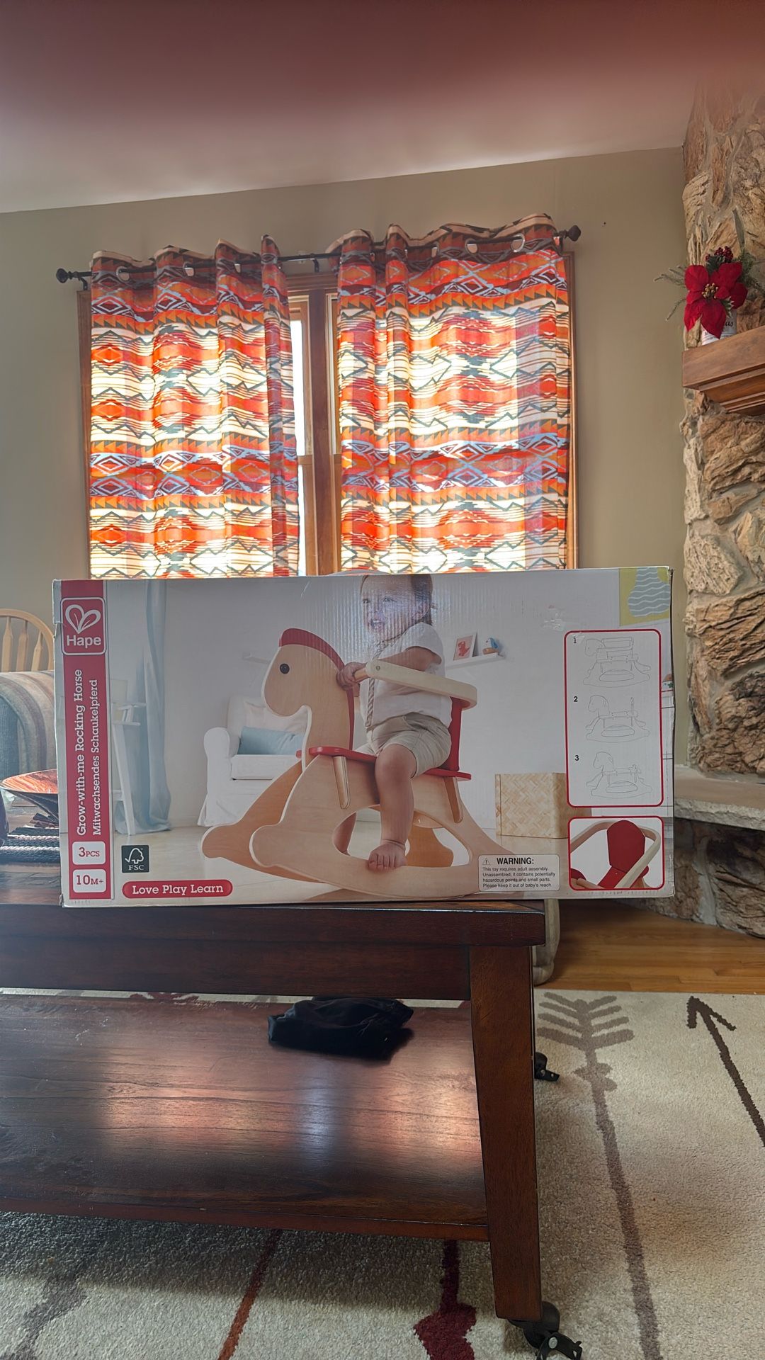 NEW IN BOX HAPE WOODEN GROW-WITH-ME ROCKING HORSE