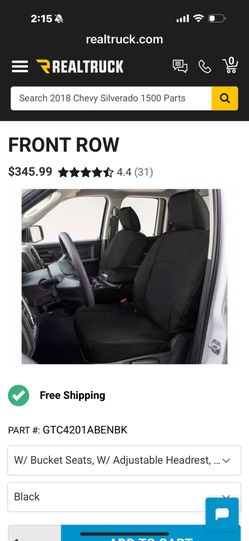 Chevy Silverado 1500 Bucket Seat Covers 2014 - 2018