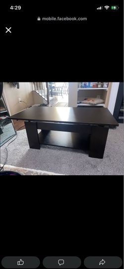 Black Lift-Top Coffee Table with Storage