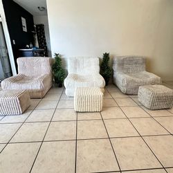 Memory Foam Bean Bag Chairs with Thickened Non-Slip Corduroy Cover,CAMEL, OFF WHITE, GRAY