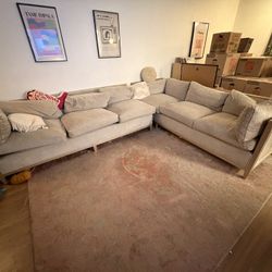 Grey Linen Sectional L Shape