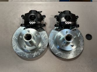 1971 - 87 c10 rotor caliper upgrade 12” drilled and slotted rotors 5x5 black calipers C10 upgrade kit 1.25” thick rotors