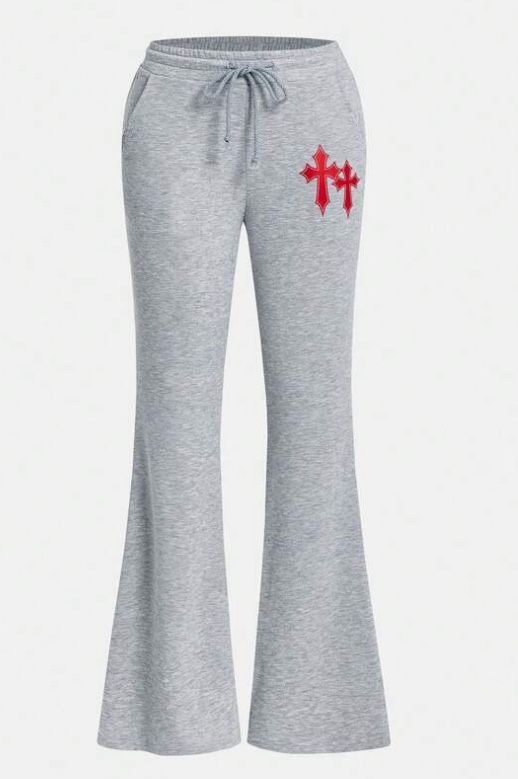 EZ Wear Cross Print Drawstring Waist Flare Leg Sweatpants *NEW*