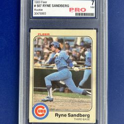 1983 Fleer Ryne Sandberg Rookie Baseball Card Graded PRO 7