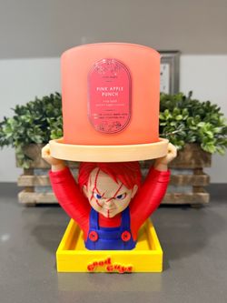 Chucky Halloween 3 wick candle holder
