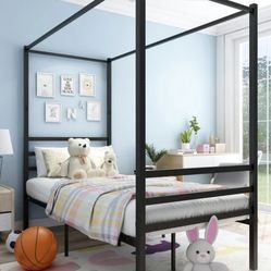 Twin Metal Frame Bed With Matters 