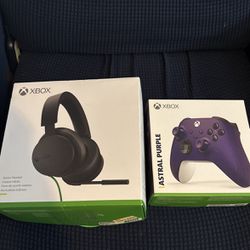 Xbox Purple Controller Stereo Headset Pair
