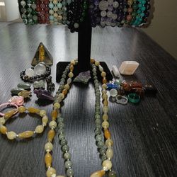 Crystal Bracelets, Anklets, Necklace, Rings And Stones