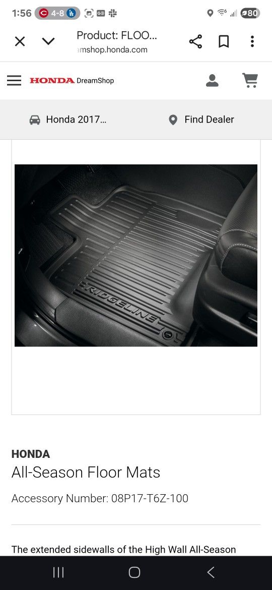 Honda Ridgeline OEM All Weather Mats