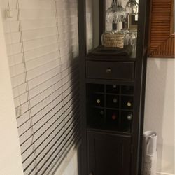 Wine Cabinet,  Black Wood
