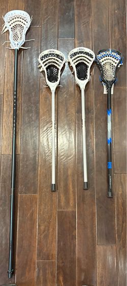 LIKE NEW Complete Lacrosse Mega Bundle - 4 Premium Sticks, L Pads, M Helmet, Bag, Cleats (12.5)
