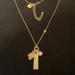 20”Goldtone Necklace With 3 Dazzling Pendants With Rhinestones By WB/HM