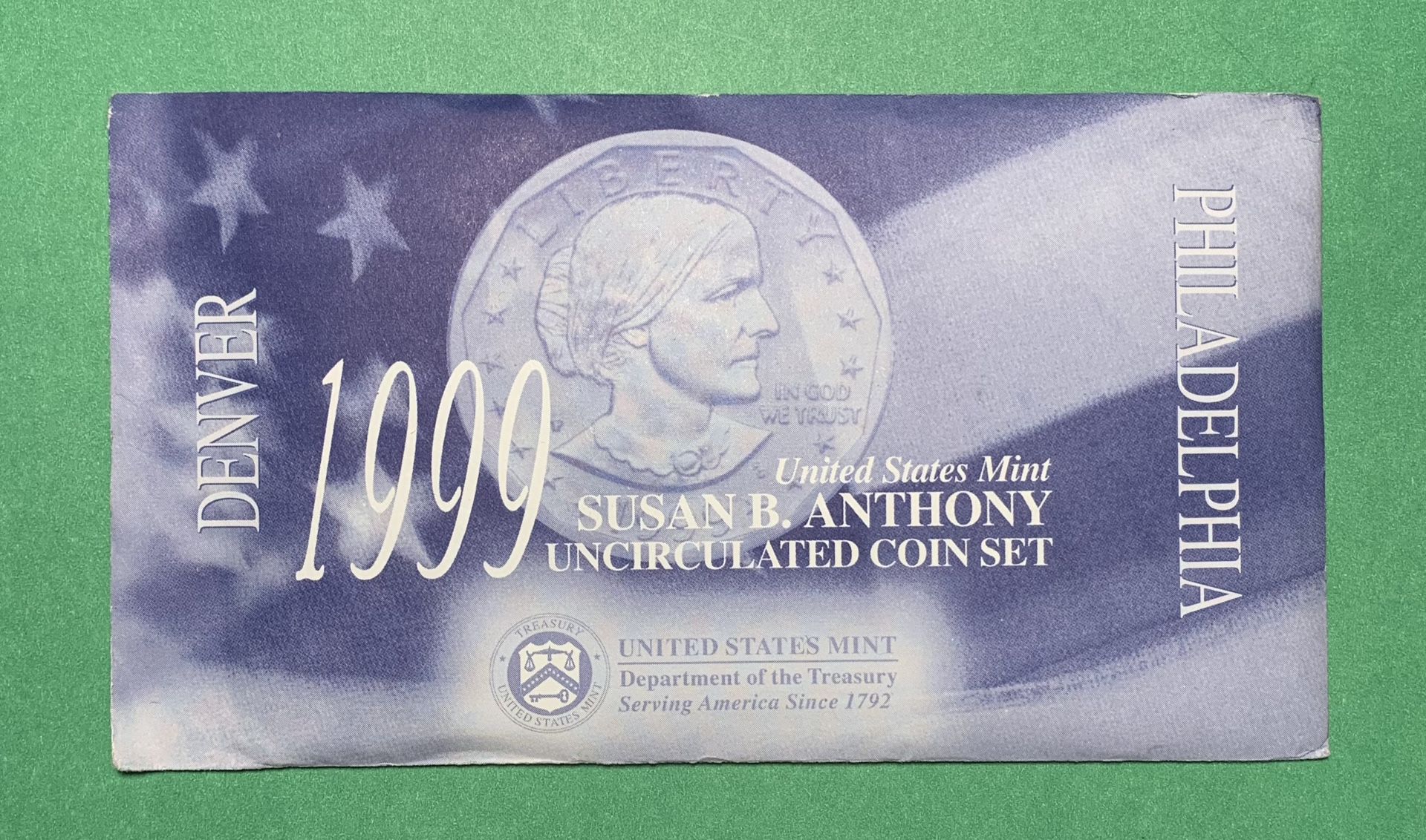 1999 U.S. Mint Susan B. Anthony Uncirculated Coin Set