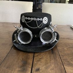 Steampunk Hat With Removable Goggles