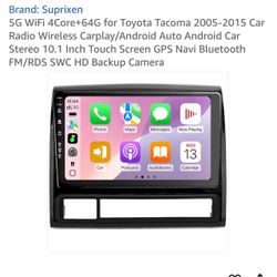 5G WiFi 4Core+64G for Toyota Tacoma 2005-2015 Car Radio Wireless Carplay/Android Auto Android Car Stereo 10.1 Inch Touch Screen GPS Navi Bluetooth FM/