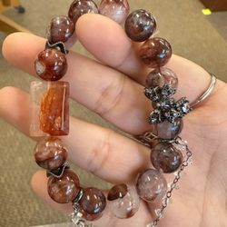 Crystal Red Hematoid Quartz Design Bracelet $25