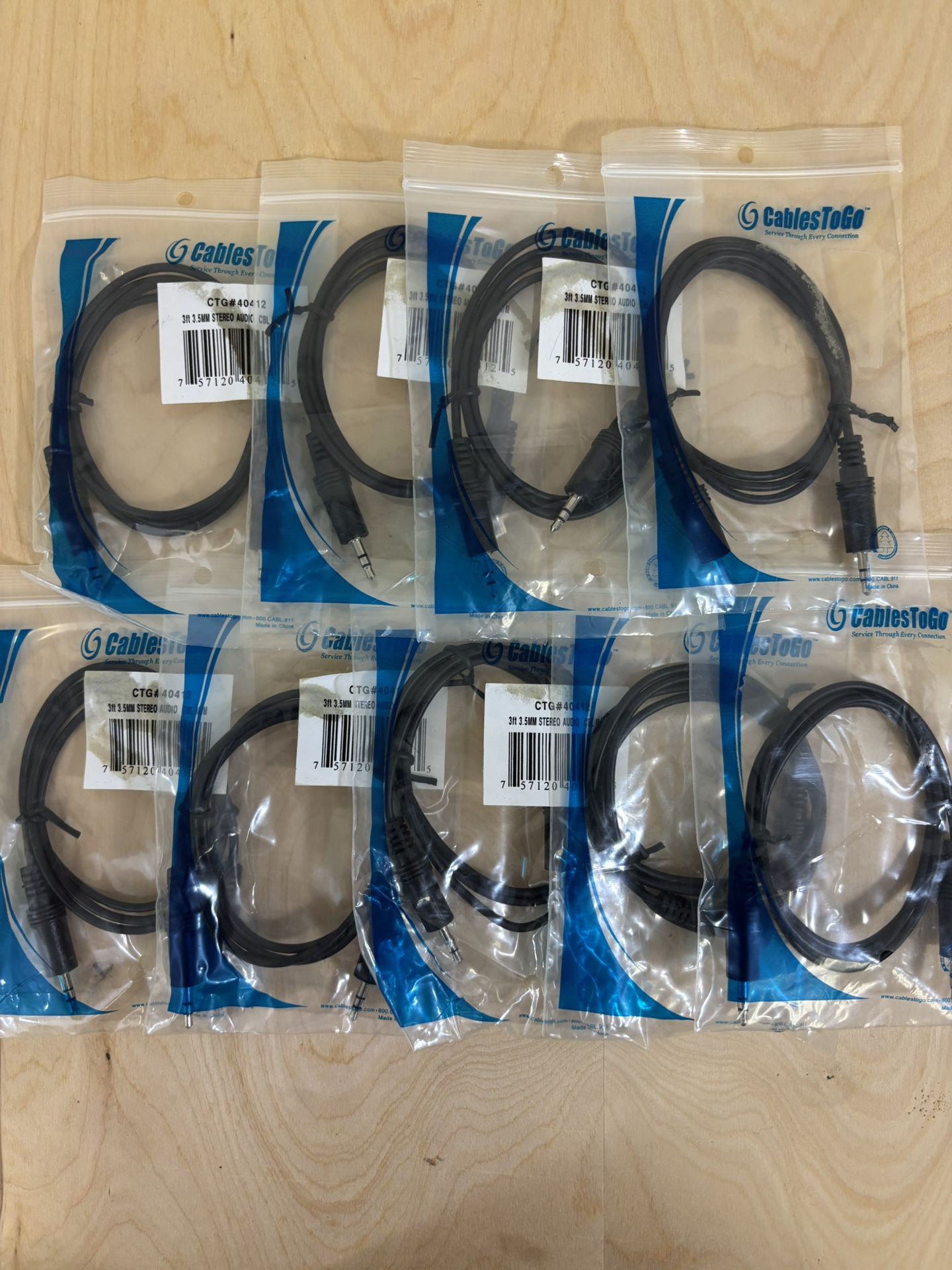 Set of 9 3ft 3.5 Stereo Audio CBL M/M From Cables To Go